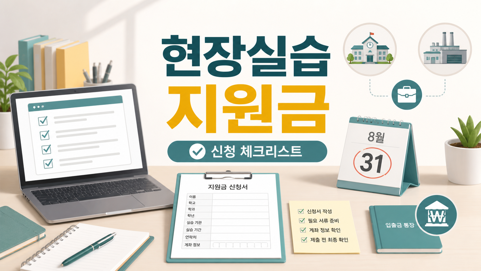 2026 현장실습 지원금 사전신청, 8월 31일 전 직업계고 3학년 체크